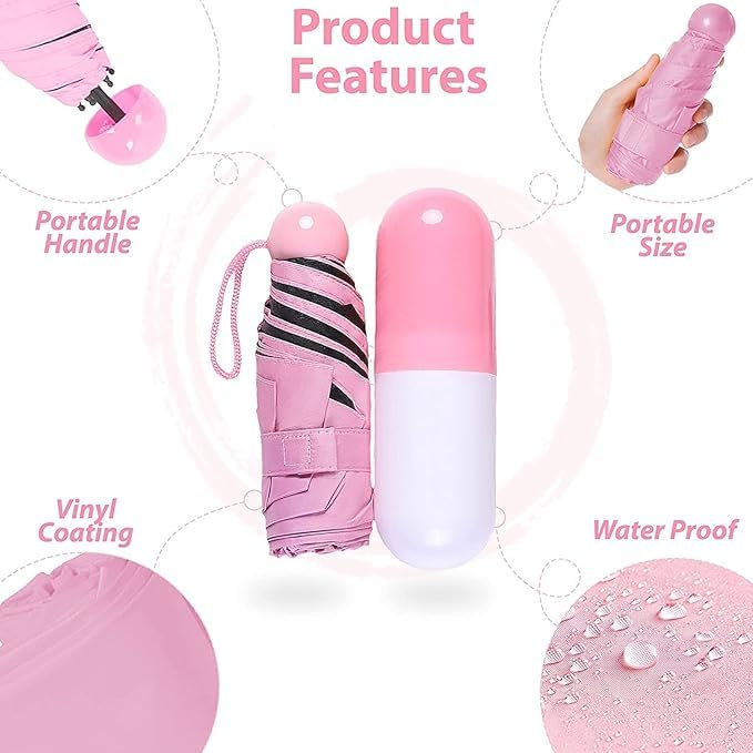 Portable Mini Umbrella for Women Pocket Umbrella for Men Capsule Umbrella for Kids Bottle Umbrella for Sun Protection Sun Umbrella for Women Big Umbrella for Rain