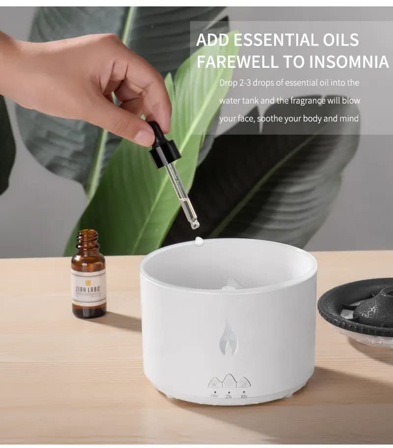 Plastic Volcano Aromatherapy Humidifier Flame&Volcano Light Timer For Bedroom Home Yoga Office, Gift Ideal For Women, Flame Humidifier Ultrasonic...
