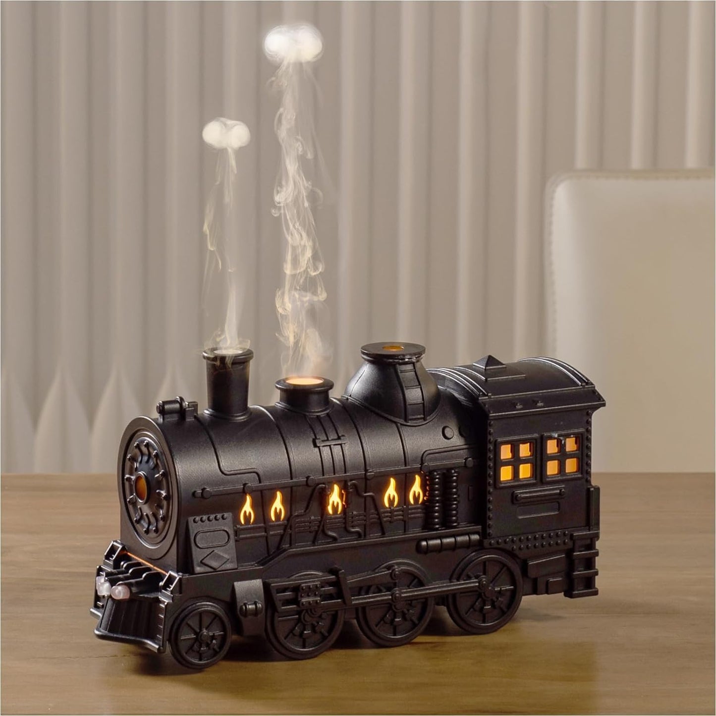 plastic Train Essential Oil Diffuser Ultrasonic Cool Mist Aromatherapy Diffuser Humidifier with Auto Shut-Off and 2 Light 2 Mist Mode,Auto Shut-Off,for Large Room,Home,Office Hotel 300ml