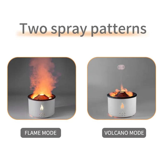 Plastic Volcano Aromatherapy Humidifier Flame&Volcano Light Timer For Bedroom Home Yoga Office, Gift Ideal For Women, Flame Humidifier Ultrasonic...